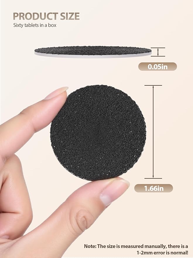 60 Pcs Sandpaper Set 1.7'' x 1.7'' for Electric Foot File Callus Remover