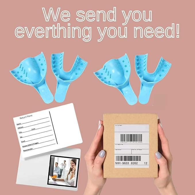 Custom Clear Dental Retainers Made in The USA Ortho Lab | at Home Kit for Perfect Custom Fit Great for Replacement Retainers Fast Turnaround Time (Upper & Lower Set)