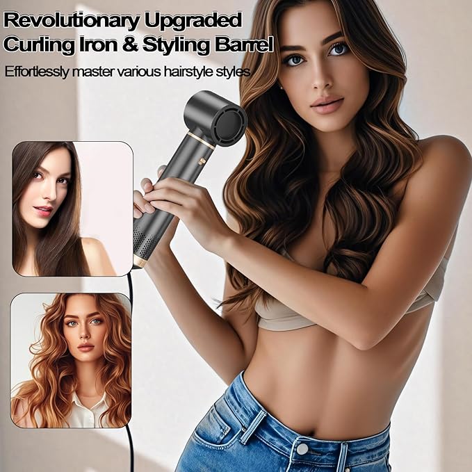 5-in-1 Hair Dryer Brush Set, Hot Air Curling Brush, Straightening Brush, Volumizing Brush