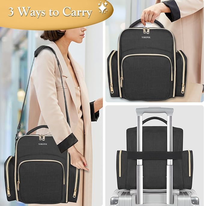 YOREPEK Nail Polish Organizer Holds 72 Bottles, Large Capacity with 3 Removable Pouches and 4 Zippered Pockets for Manicure Tools, Supplies, Nail Lamp, Gift for Women