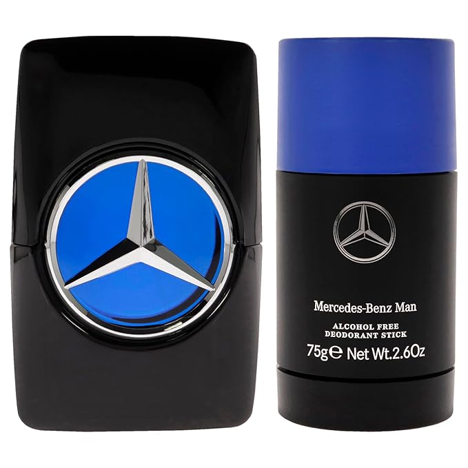Mercedes-Benz Intense Gift Set Perfumes for Men - Includes 2.7 oz Eau de Toilette Spray and 2.6 oz Deodorant Stick - Woody Scent - Opens with Notes of Pear - Evokes Power and Sensuality - 2 pc