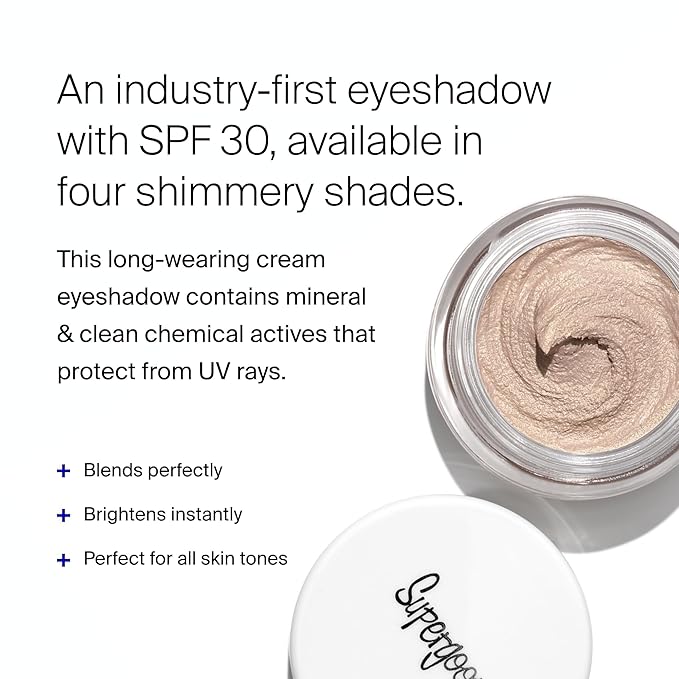 Supergoop! Shimmershade, First Light - 0.18 oz - Long-wearing Cream Eyeshadow with Broad Spectrum SPF 30 Sunscreen - Instantly Brightens Eye Area - Won’t Crease, Flake or Fade