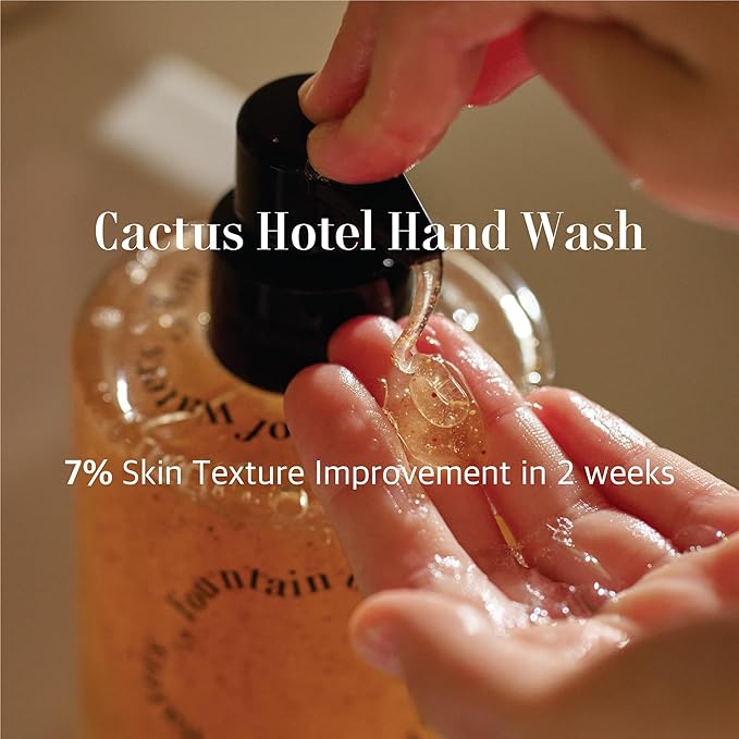 Fountain of Waters Cactus Hotel Hand Wash 300ml and Hand Serum Cream 45ml, Special Set of Gifts for Her - Vegan Cruelty-Free Premium Hand Wash with Almond Oil, Crafted in Korea