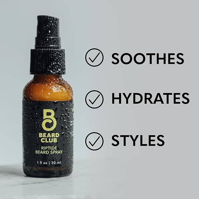 The Beard Club Riptide Beard Softening Spray by Beard Club - Nourishing & Styling Formula for Enhanced Beard Growth, Softness & Shine - Enriched with Natural Ingredients for Healthy Facial Hair