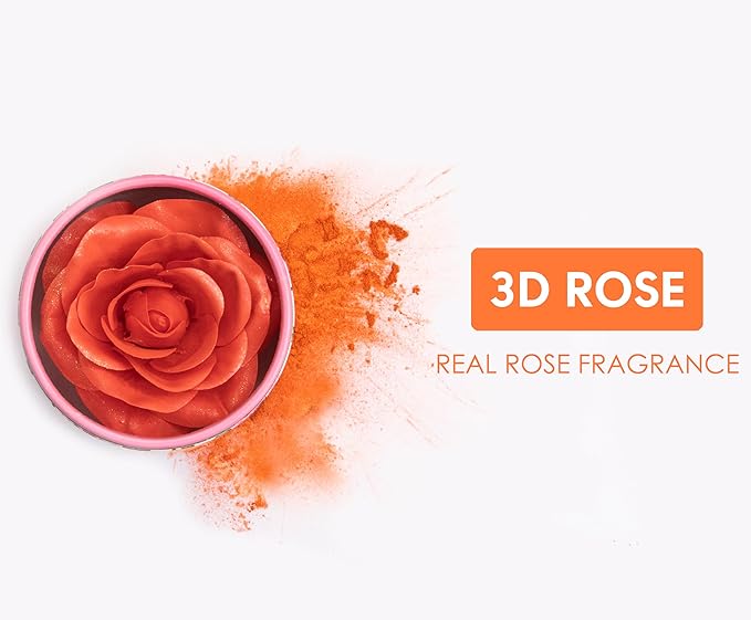 3D petal rose makeup blush gift highlighter Rare beauty blush rubor forma de rosa real rose flower red blush (Orange)