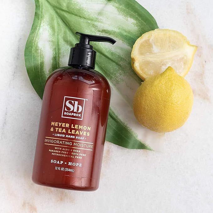 Soapbox Liquid Hand Soap Refill, Meyer Lemon & Tea Leaves, Gentle & Moisturizing Hand Wash for Kitchen and Bathroom, Vegan & Cruelty Free, 64oz Half Gallon Refill (Pack of 1)