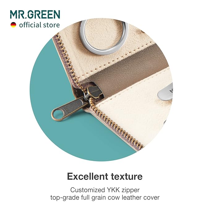 MR.GREEN Portable Luxury Manicure Sets Stainless Steel Pedicure Kits With Full-Grain Cowhide Leather Cover Personal Care Tools Set