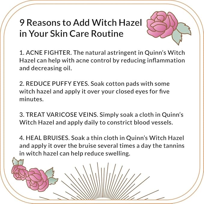 Quinn's Pure Castile Organic Peppermint Liquid Soap 32 oz Alcohol Free Rose Witch Hazel with Aloe Vera 16oz