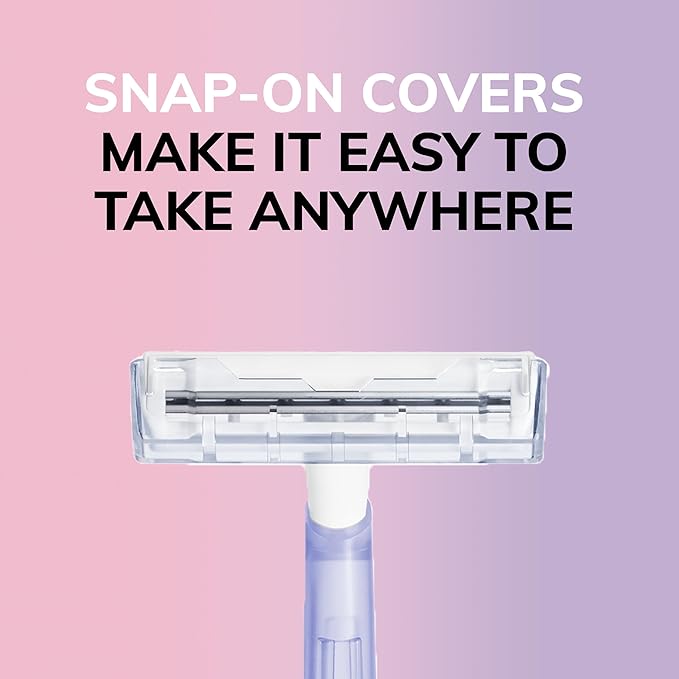 BIC Silky Touch Women's Disposable Razors, 2 Blades For a Sensitive, Soothing and Comfortable Shave, 18-Count