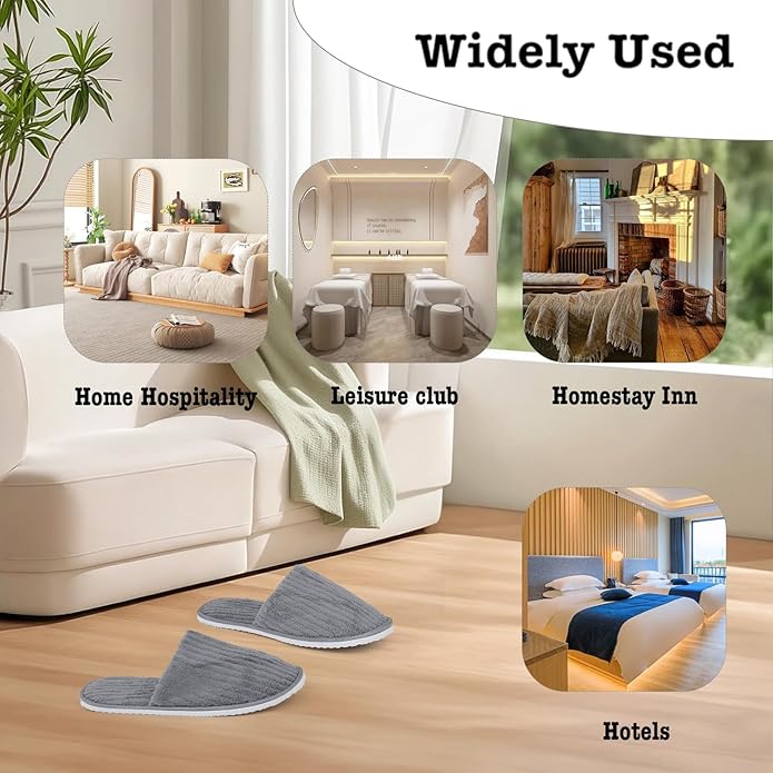 Disposable Slippers, 12 Pairs Bulk Slippers Hotel Spa For Guests Disposable House For Travel Guests Hotel Home Salon