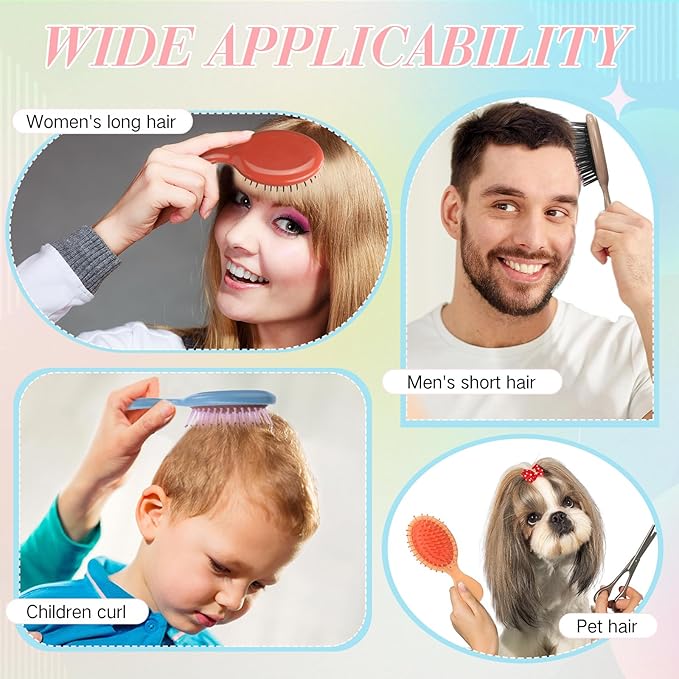 36 Packs Mini Detangling Hairbrush Squirt Detangler combs Toddler Soft Bristle Travel Hairbrush Women Girl