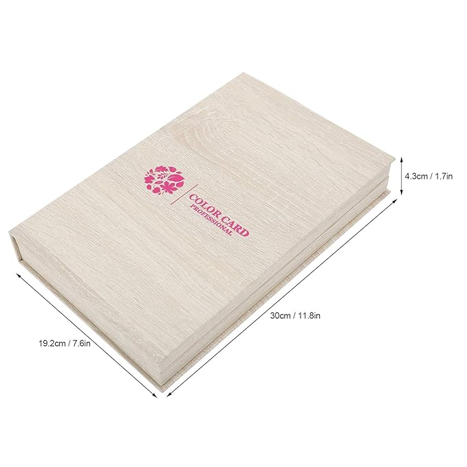 180 Colors Nail Color Card Book - Wood Nail Gel Polish Display Book False Nail Tip Display Board Reusable Nail Practice Design Board Nail Color Swatches Color Design Chart Card (02)