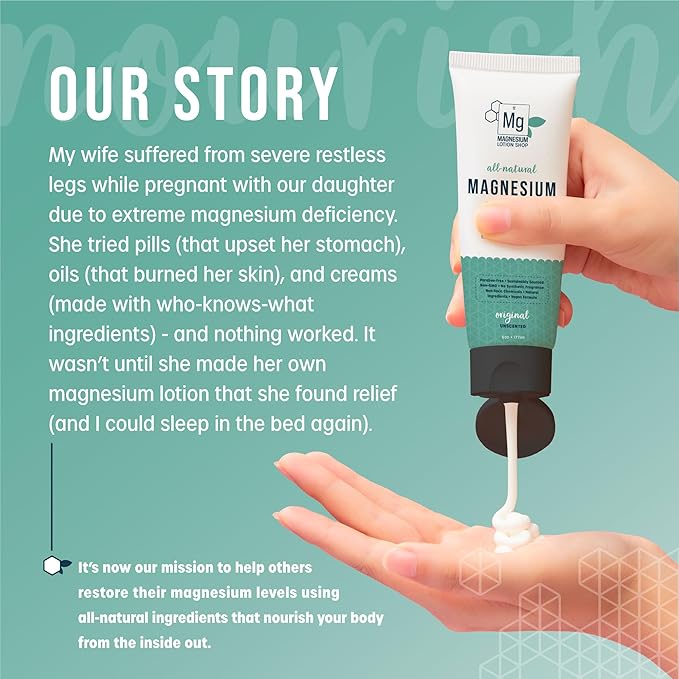 Unscented Magnesium Lotion for Sleep | 250mg per Teaspoon | We use Natural Shea Butter in Our Paraben-Free Magnesium Lotion for Leg Cramps | Each 6oz Bottle is Proudly Made in America