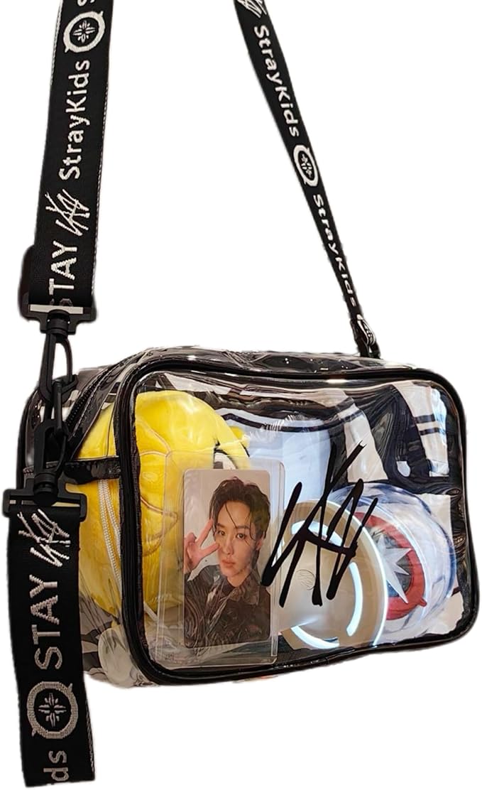 Kpop Merch Lightstick Display PVC Bag StrayKids World Tour Concert Crossbody Shoulder Bag Travel Cosmetic Bag SKZ Stay Fans Gifts