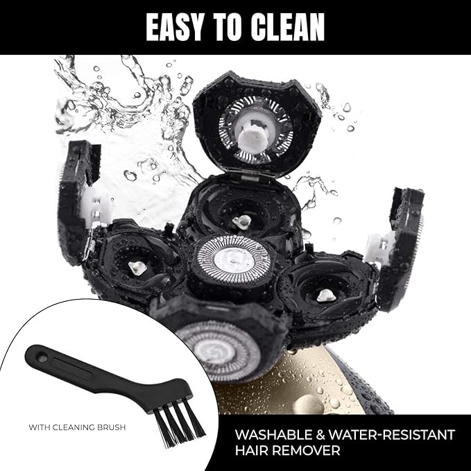 Electric Shaver Bald Head Shaver Head Shavers for Bald Men Electic Razor for Men Waterproof Cordless Trimmer for Nose Ear Face Body Wet Dry Men's Rotary Shavers for Head Shaving Machine 5 in 1 4D