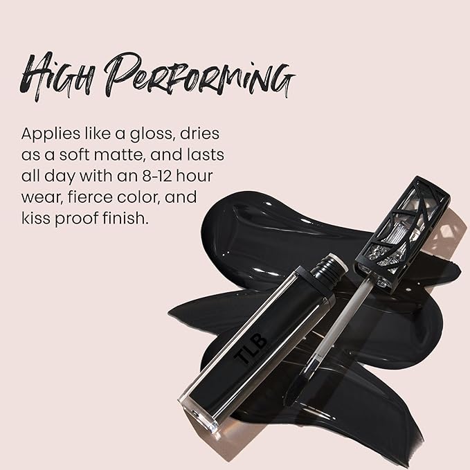 The Lip Bar - Nonstop Liquid Matte Lipstick, Back to Black (Black) - High Pigment - One Swipe - Long Lasting - Jojoba Oil & Vitamin E - Vegan & Cruelty Free - Makeup & Cosmetics - .24 fl oz