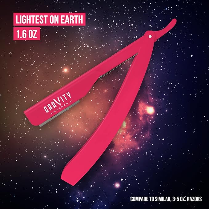 Professional Straight Razor - Ultra Exposed Straight Razor Kit with 10 Gravity Premium Blades, 2mm Exposed (Panthera)