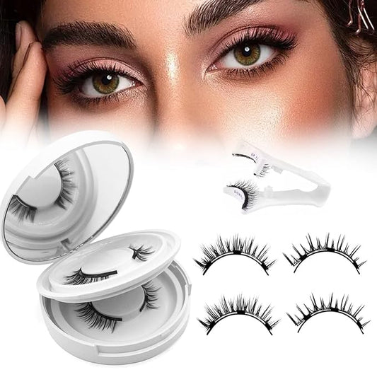 Elara Craft Magnetic Eyelashes,Magnetic Eyelashes with Applicator,2025 New Magnet Lashes Natural Look,Reusable No Glue Needed Soft Lashes Kit(02+04)