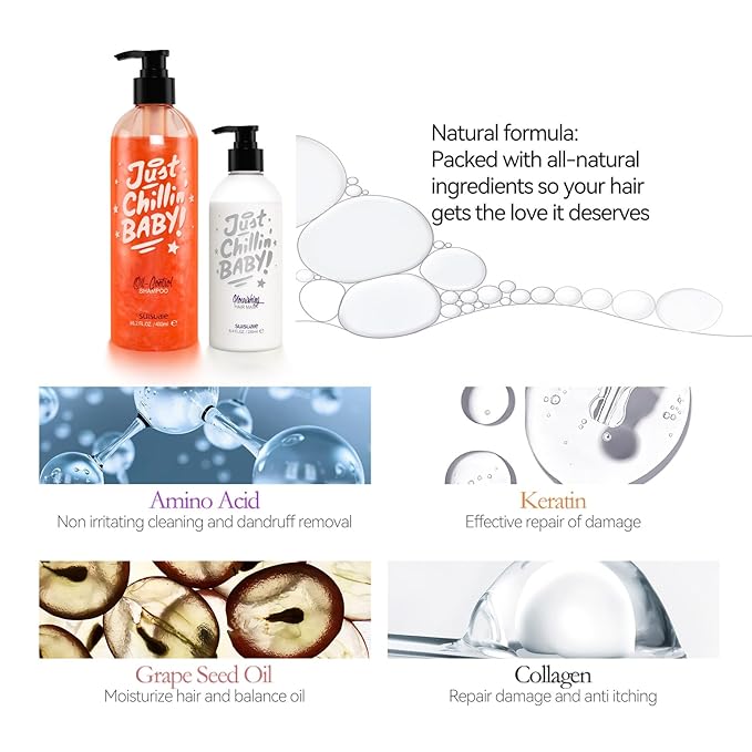 Clarifying Shampoo and Conditioner Set for Oily Hair, Build-Up, and Greasy Scalp, 25.6 Fl Oz