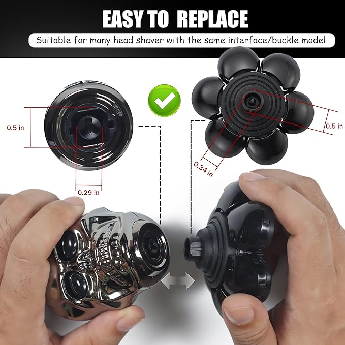 7 Head Shaver Replacement Heads，Head shavers for many brands bald men replacement blades，Shaver Blade Heads Replacement for Electric Razor for Men (2 Pack)