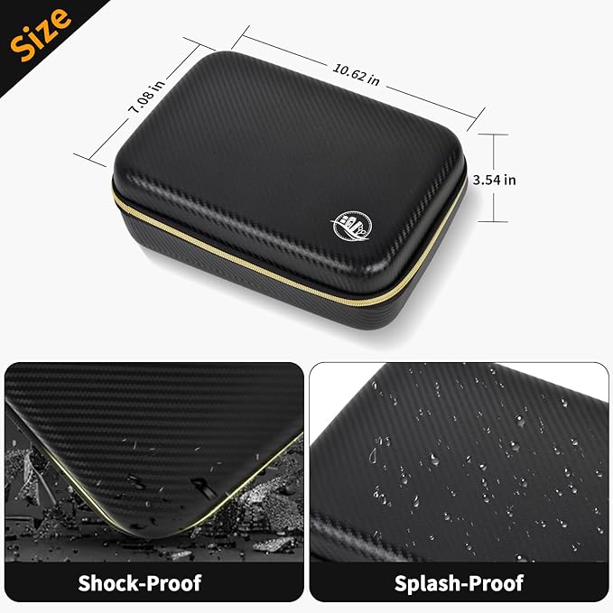 Boobowl Barber Accessories Bag for Clippers and Supplies, Mens Hair Trimmers Box, Portable Clipper Storage Holder for Hair Cutting, Guard Grooming Kit and Barbers Supplies (Bag Only)-Dark Black