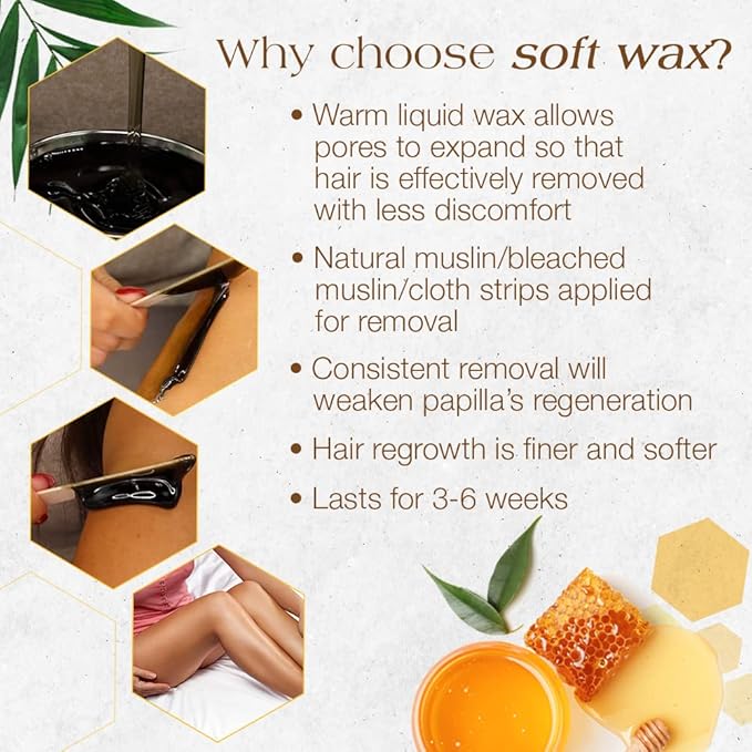 GiGi Dark Honee Soft Wax for Hair Removal, Removes Thick to Coarse Hair, Ideal for Normal to Dry Skin, Face & Body Wax for Men & Women, 14 oz