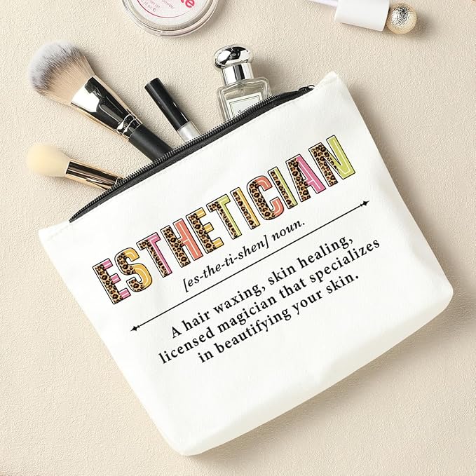 Esthetician Definition, Funny Esthetician Gifts, Makeup Bag Cosmetic Bag, Esthetician Supplies, Beauty Artist Gifts, Birthday Graduation Appreciation Gifts for Women Female Beautician Salon Stylist