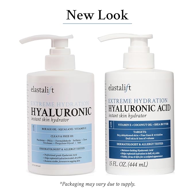Elastalift Hyaluronic Acid Moisturizer Body Lotion | Anti Aging Skin Care Body Cream & Face Lotion Diminishes Look Of Wrinkles, Sagging Skin, Crepey Skin, Cellulite, Stretch Marks, & Dry Skin, 2-Pack