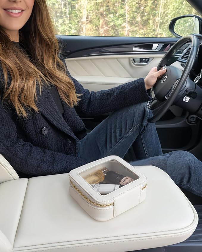 Clear Makeup Bag, Small Makeup Bag TSA Approved Toiletry Bag Cosmetic Travel Bag Cute Makeup Bag Organizer Makeup Case Pouch Car Essentials for Women Men