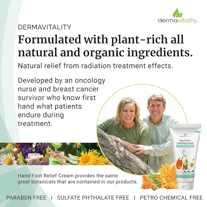 UltimateVitality Hand Foot Cream for For Oncology Patients, Intensive Natural and Organic Moisturizing Cream for sensitive Irritated Skin During Chemo Treatment - 2 Ounces