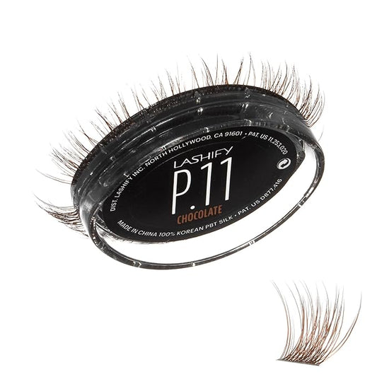 Lashify Plushy 11mm Gossamer Lashes in Chocolate Color, Easy DIY False Lashes for a Voluminous Yet Still Natural Look