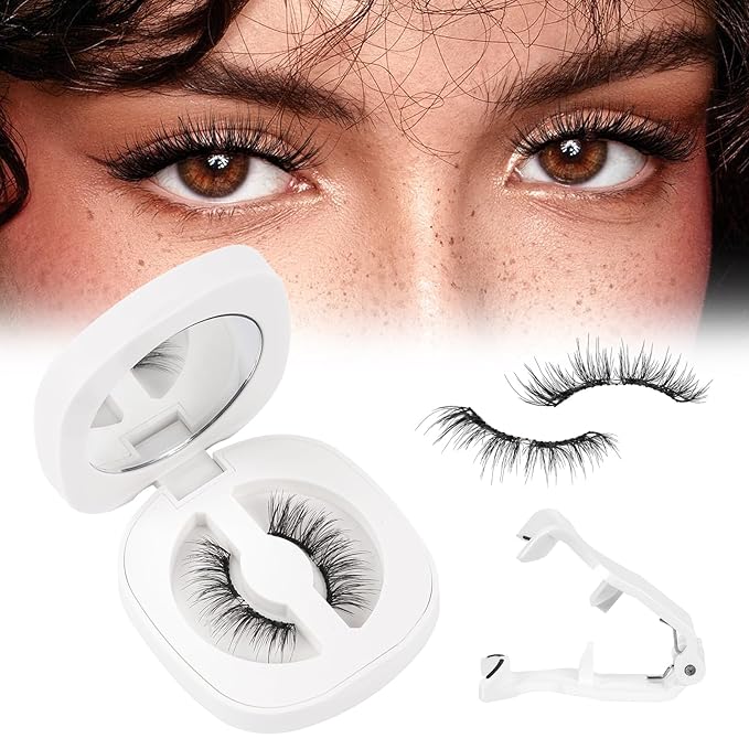 Magnetic Eyelashes Kit: No Glue Reusable Eyelashes, Single Pair, Radiant, Black, Faux Mink, Soft, Lightweight, Natural Appearance