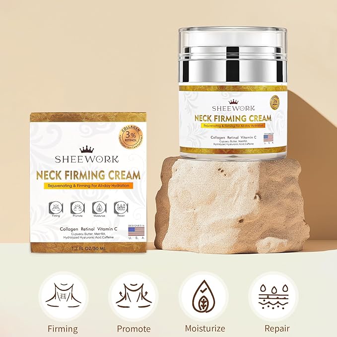 Neck Creams for Tightening and Firming,Neck Firming Cream for women, Aging Neck Creams for Tightening Lifting Sagging Skin and Hydrating,Firming Cream for Wrinkle Reduction,Gift for Men and Women