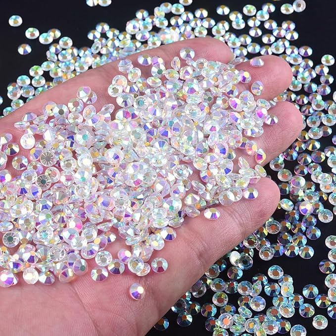 Blinginbox Flatback Rhinestones Bulk,14400pcs Crystal Round Loose Gemstones Glass Rhinestones for Crafts Makeup Nail Art Clothes Shoes DIY Decorations(SS20,4.6-4.8mm,Transparent Clear AB)