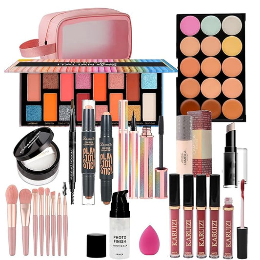 Makeup Sets Teens Makeup Kit for Women Full Kit Make up Kit Makeup Kits for Women Gift Eyeshadow Palette Concealer Palette Lipgloss Foundation Liquid Concealer Makeup Brushes Makeup Powder