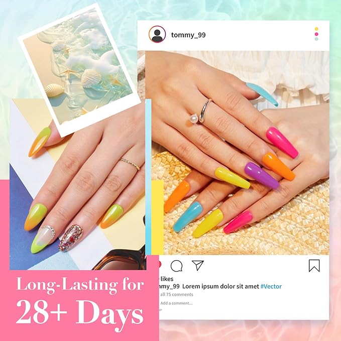 AZUREBEAUTY 170Pcs Dip Powder Nail Kit, 36 Color Neon Bright Blue Yellow with Dipping Powder Base/top Coat Activator Liquid Set & Removel Kit for French Nail Art Salon DIY Home