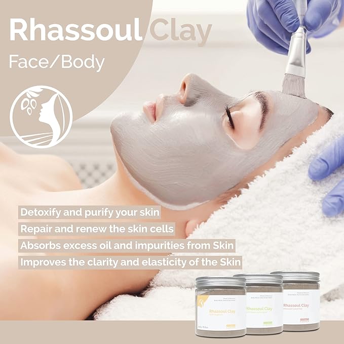 Fatima's Garden Rhassoul Clay - Natural Detox Clay for Skin & Hair, 250g