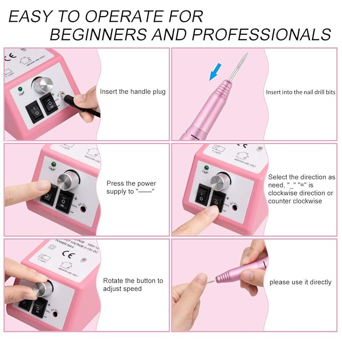 Subay Electric Nail Drill and Nail Art Drill Bits Set