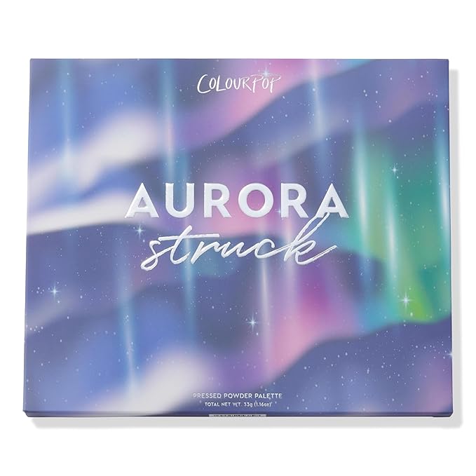 ColourPop Aurora Struck Eyeshadow Palette - Cool Tone Eye Makeup Palette with Matte, Metallic, Matte Sparkle & Glitter Finishes - High-Pigment Eye Makeup with a Long-Wearing Formula (1.16 oz)