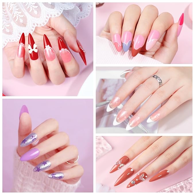 42PCS Gel Nail Polish Kit with U V Light and Drill, 15 Colors Nail Polish with 3 PCS Poly ExtensionGel 5PCS Top Base Coat Gel Manicure Starter Kit Gifts for Women