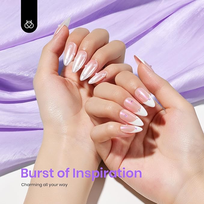 Beetles Pearl Chrome Nail Powder 4 Colors Metallic Mirror Effect Pigment Iridescent Aurora Mermaid Silver Pink Powder Kit for Gel Polish Nail Art Decoration Nail Trend DIY