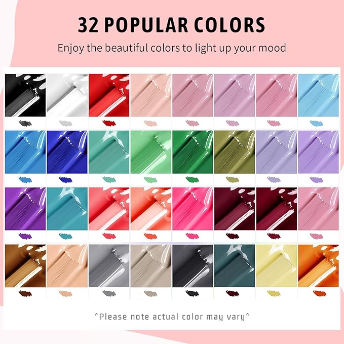 89Pcs Gel Nail Polish Kit with UV Light and Nail Drill Starter Kit- 32 Colors Nail Polish 4Pcs Top Base Coat and 15Pcs Nail Brush All in One Manicure Kit for Beginners DIY at Home Gifts for Women