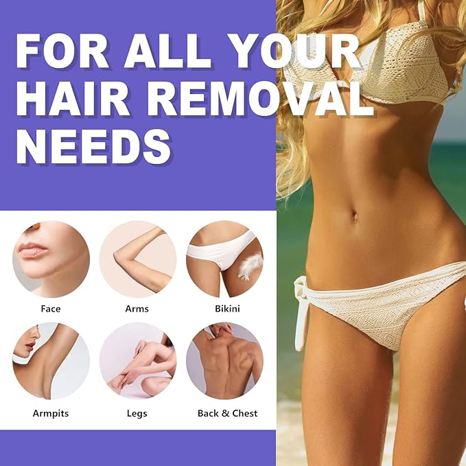 2lb Unscented Hard Wax Beads for Hair Removal, Wax Beans for Full Body, Brazilian, Bikini Waxing, Underarms, Arms, Chest, Back, Legs,Gentle Wax at Home Wax Refill for Women Men (Lavender purple-2lb)