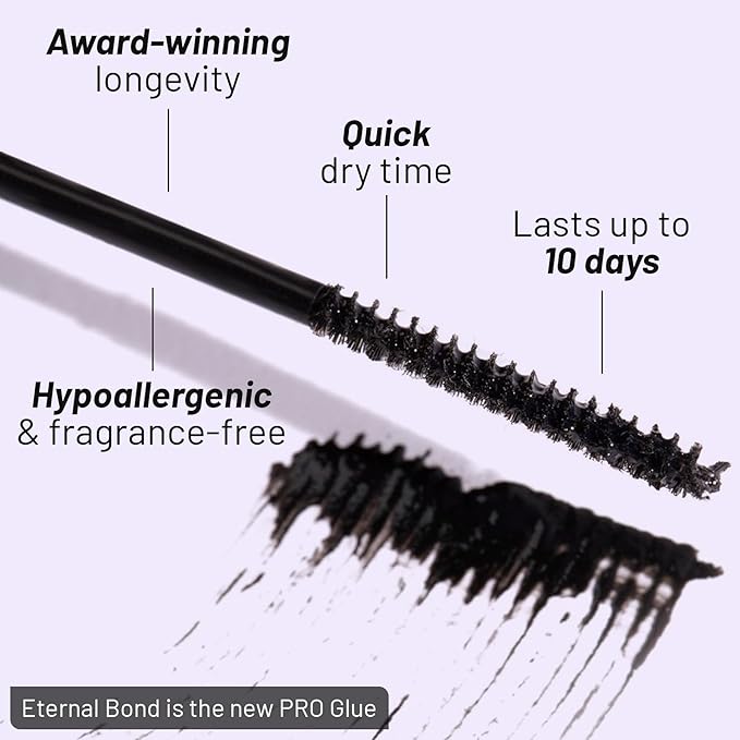 Lilac St - Eternal Bond (Black) - Lash Cluster Glue - Quick Dry Formula - Mini Mascara Wand Applicator - Strong & Flexible Hold - Waterproof - Sensitive Eyes Safe - Cruelty Free, Vegan, Women Founded