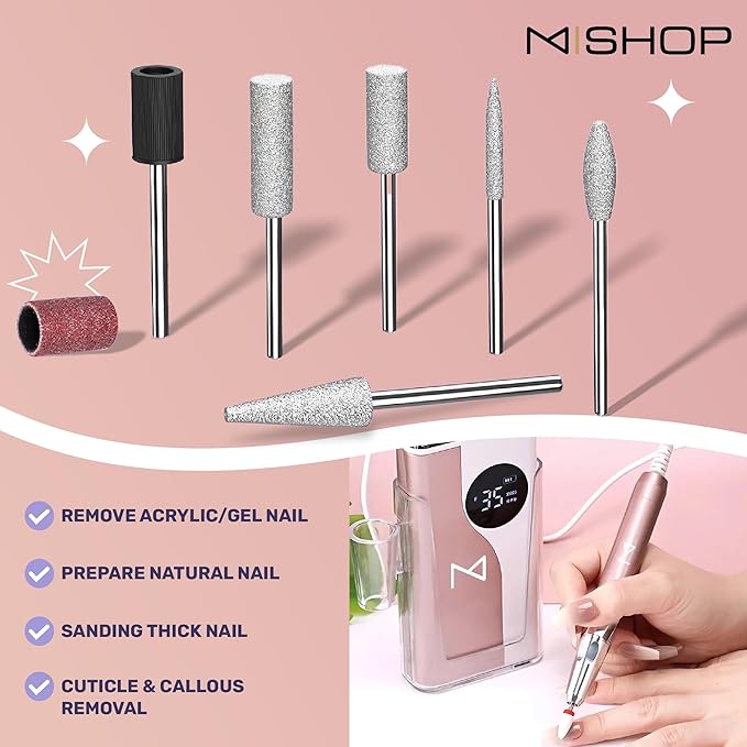 M - Ying Yang Brushless Nail Drill - Gift for Her - 35K RPM Wireless Powerhouse, 85w, Aluminum Alloy Shell, Ultra Quiet Operation for Smooth Precision Nail Art (Mermaid)