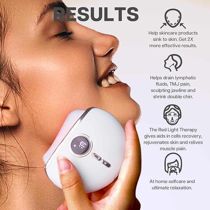 Aurora LED Gua Sha Device, Jade Stone Gua Sha Facial Tool with Heat and Vibration, Face Massager for Anti-Aging Wrinkles Puffiness Skin Rejuvenation and Toning (Aurora)