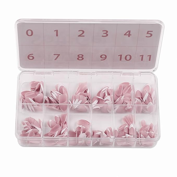 Allkem Soft Gel Nail Tips - Extra Short French Stiletto Nail Extensions Kit - 12 Sizes Long Full Cover Nails - Neutrals - Chic (360 Pieces)