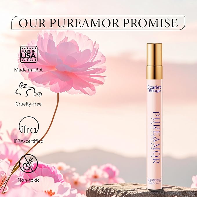 Pheromones Perfumes for Women, Saffron Amber Perfume, Long Lasting Eau De Parfum Cologne, Enhanced Scents Pheromone Cologne for Men&Women, 0.41 fl. Travel Size Perfumes Spray (Scarlet Rouge)