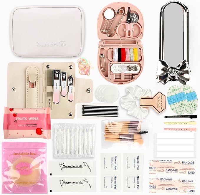 Women's Emergency Kit for Weddings - Survival Set With Makeup Bag, 36 Pc Essential Items for Brides Daily
