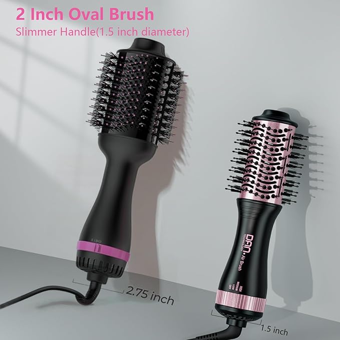 DAN Dual Voltage Hair Dryer Brush, 4 in 1 Blow Dryer Brush and Styler Volumizer